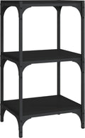 vidaXL - Boekenkast - 40x33x70,5 - cm - bewerkt - hout - en - staal - zwart