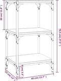 vidaXL - Boekenkast - 40x33x70,5 - cm - bewerkt - hout - en - staal - zwart