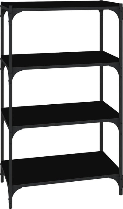 vidaXL - Boekenkast - 60x33x70,5 - cm - bewerkt - hout - en - staal - zwart