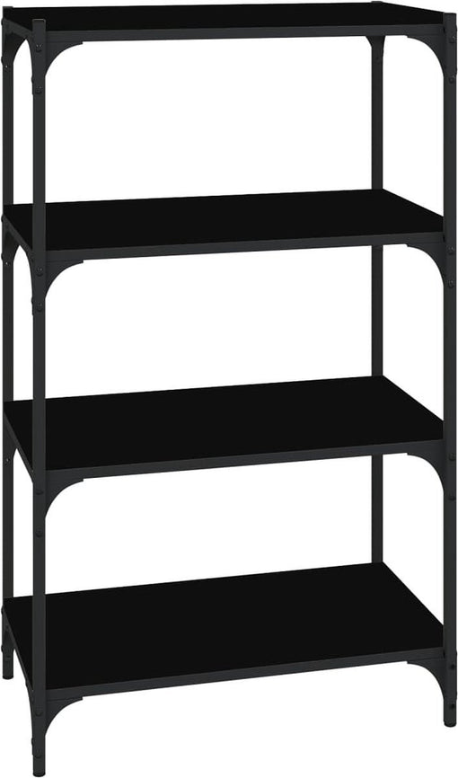 vidaXL - Boekenkast - 60x33x70,5 - cm - bewerkt - hout - en - staal - zwart