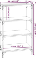 vidaXL - Boekenkast - 60x33x70,5 - cm - bewerkt - hout - en - staal - zwart