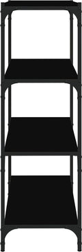 vidaXL - Boekenkast - 60x33x70,5 - cm - bewerkt - hout - en - staal - zwart