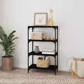 vidaXL - Boekenkast - 60x33x70,5 - cm - bewerkt - hout - en - staal - zwart