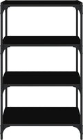 vidaXL - Boekenkast - 60x33x70,5 - cm - bewerkt - hout - en - staal - zwart