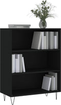 vidaXL - Boekenkast - 69,5x32,5x90 - cm - bewerkt - hout - zwart