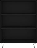 vidaXL - Boekenkast - 69,5x32,5x90 - cm - bewerkt - hout - zwart