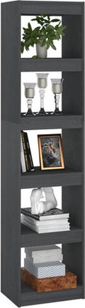 vidaXL - Boekenkast/kamerscherm - 40x30x167,5 - cm - massief - grenenhout - grijs