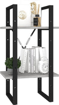 vidaXL - Boekenkast - met - 2 - schappen - 40x30x70 - cm - bewerkt - hout - betongrijs