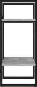 vidaXL - Boekenkast - met - 2 - schappen - 40x30x70 - cm - bewerkt - hout - betongrijs