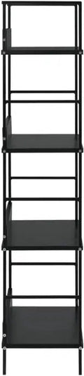 vidaXL - Boekenkast - met - 4 - schappen - 60x27,6x90,5 - cm - bewerkt - hout - zwart