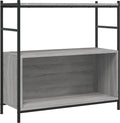 vidaXL - Boekenrek - 80x30x78,5 - cm - bewerkt - hout - en - ijzer - grijs - sonoma