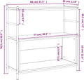 vidaXL - Boekenrek - 80x30x78,5 - cm - bewerkt - hout - en - ijzer - grijs - sonoma