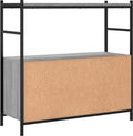 vidaXL - Boekenrek - 80x30x78,5 - cm - bewerkt - hout - en - ijzer - grijs - sonoma