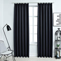 vidaXL - Gordijnen - verduisterend - met - haken - 2 - st - 140x245 - cm - grijs