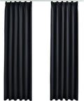 vidaXL - Gordijnen - verduisterend - met - haken - 2 - st - 140x245 - cm - grijs