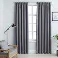 vidaXL - Gordijnen - verduisterend - met - haken - 2 - st - 140x245 - cm - grijs
