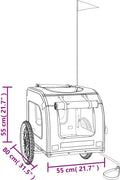 vidaXL - Hondenfietstrailer - oxfordstof - en - ijzer - grijs - en - zwart