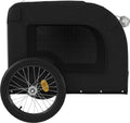 vidaXL - Hondenfietstrailer - oxfordstof - en - ijzer - grijs - en - zwart