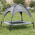 vidaXL - Hondenmand - met - luifel - oxford - stof - en - staal - antracietkleurig