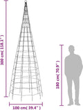 vidaXL - Lichtkegel - aan - vlaggenmast - 550 - koudwitte - LED's - 300 - cm