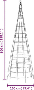 vidaXL - Lichtkegel - aan - vlaggenmast - 550 - koudwitte - LED's - 300 - cm