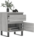 vidaXL - Nachtkastje - 40x35x50 - cm - bewerkt - hout - grijs - sonoma - eikenkleurig