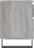 vidaXL - Nachtkastje - 40x35x50 - cm - bewerkt - hout - grijs - sonoma - eikenkleurig