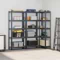 vidaXL - Opbergrekken - 5-laags - 3 - st - staal - & - bewerkt - hout - antracietkleurig