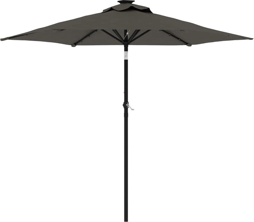 vidaXL - Parasol - met - stalen - paal - 225x225x212 - cm - antracietkleurig