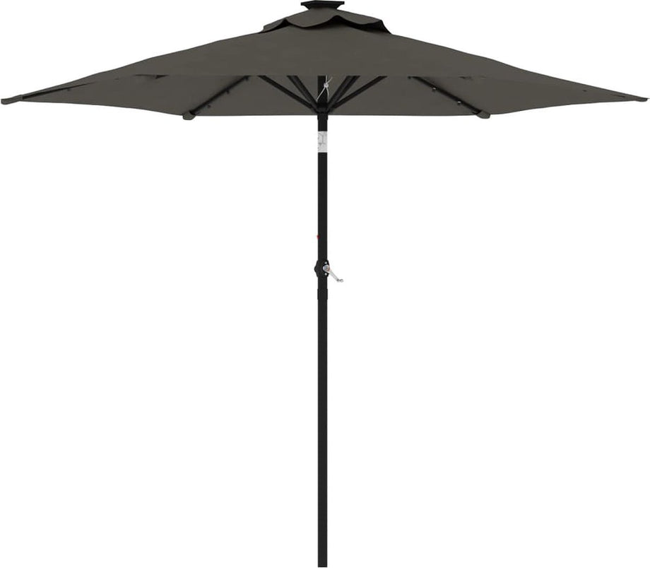 vidaXL - Parasol - met - stalen - paal - 225x225x212 - cm - antracietkleurig