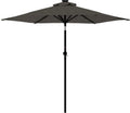 vidaXL - Parasol - met - stalen - paal - 225x225x212 - cm - antracietkleurig