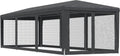 vidaXL - Partytent - met - 8 - mesh - zijwanden - 3x9 - m - HDPE - antracietkleurig
