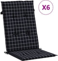 vidaXL - Stoelkussens - 6 - st - hoge - rug - ruitpatroon - stof - zwart