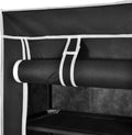 vidaXL - Stoffen - schoenenrek - met - hoes - 162 - x - 57 - x - 29 - cm - bruin