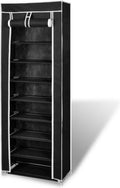 vidaXL - Stoffen - schoenenrek - met - hoes - 162 - x - 57 - x - 29 - cm - bruin