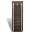 vidaXL - Stoffen - schoenenrek - met - hoes - 162 - x - 57 - x - 29 - cm - bruin