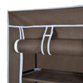 vidaXL - Stoffen - schoenenrek - met - hoes - 162 - x - 57 - x - 29 - cm - bruin