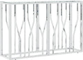 vidaXL - Wandtafel - 110x30x70 - cm - roestvrij - staal - en - glas - zilverkleurig
