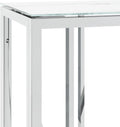 vidaXL - Wandtafel - 110x30x70 - cm - roestvrij - staal - en - glas - zilverkleurig