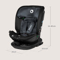 Lionelo Bastiaan RWF i-Size Autostoel - 360° Draaibaar - ISOFIX - Achterwaarts & Voorwaarts - Zwart / Grijs