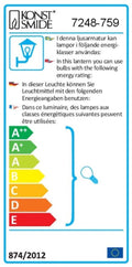 Konstsmide 7248 - Wandlamp - Neerwaarts 38cm E27 IP43 - zwart/zilver