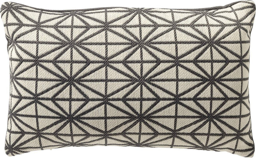 Dutch Decor NISA - Buitenkussen 30x50 cm - waterafstotend en uv-bestendig - Charcoal Gray - antraciet