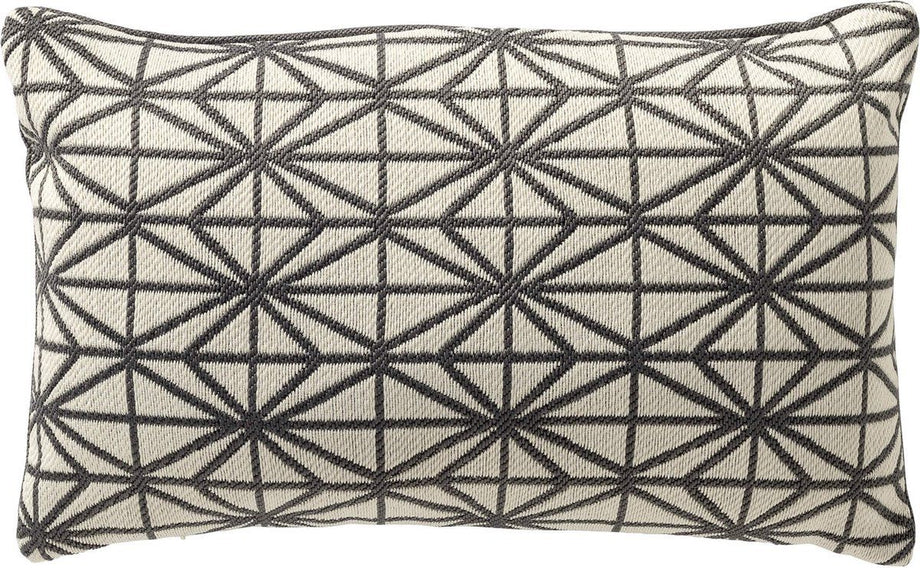 Dutch Decor NISA - Buitenkussen 30x50 cm - waterafstotend en uv-bestendig - Charcoal Gray - antraciet