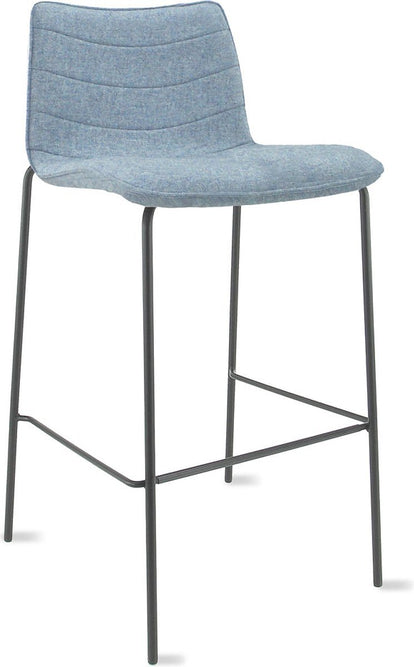 Workliving Verona Barkruk 75 cm - Wolvilt Fenice 351 zachtblauw - frame zwart