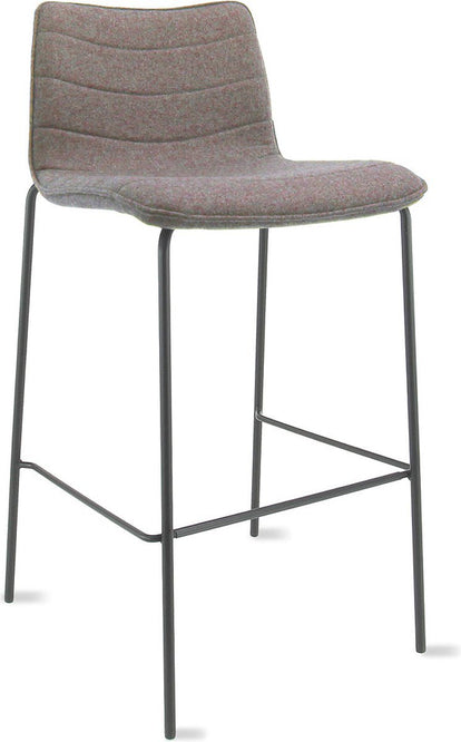 Workliving Verona Barkruk 75 cm - Wolvilt Fenice 511 lichtbruin - frame zwart