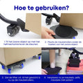 Moeve Meubelroller - Meubeltransporter - Draagvermogen 700kg - 4 stuks - Kleur Zwart/Blauw
