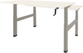 Dextro zit/sta hoogte slinger verstelbare Duo werkplek, bladmaat 2 x 160 x 80 cm., frame kleur aluminium RAL 9006 blad 25 mm. melamine Schaduwzwart