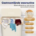DARI. - Wasmand 3 vakken - 160L met 3 uitneembare zakken - beige