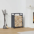 vidaXL - Brandhoutrek - 44x28x65 - cm - koudgewalst - staal - antracietkleurig