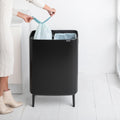Brabantia Bo Touch Bin Hi - Prullenbak - 2 x 30 liter - Afvalscheiding - Matt Black (2 stuks)